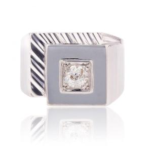 Vintage Platinum Diamond Signet Ring