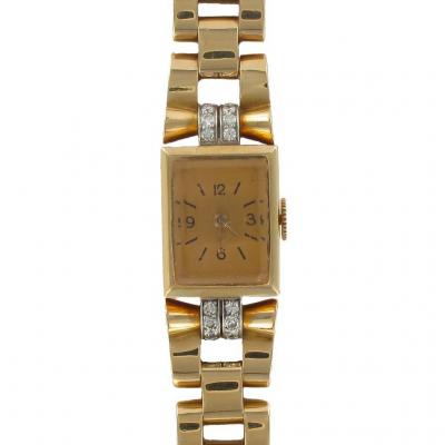 Ladies Watch Tank Yellow And Diamond