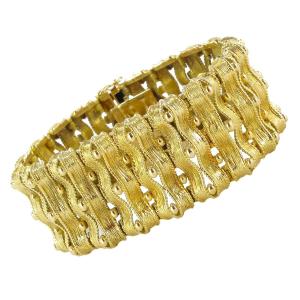 Old Bracelet In Yellow Gold Articulated