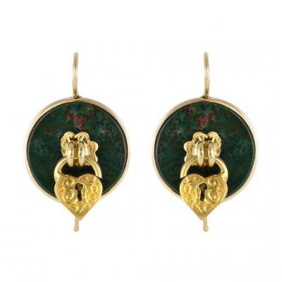 Blood Jasper Earrings And Padlock