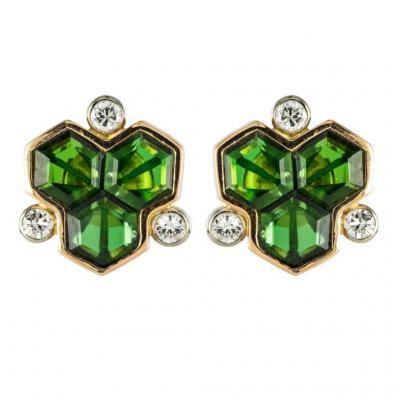 Earrings Tourmalines And Diamonds