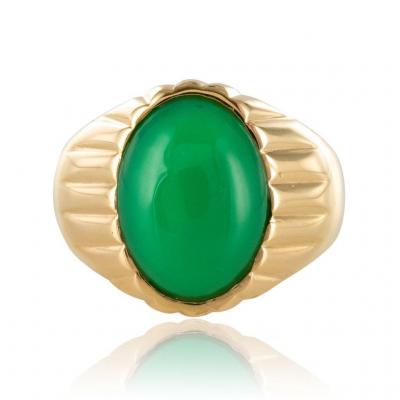 Chrysoprase Signet Ring