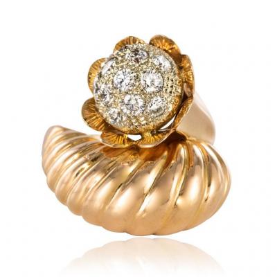 Gold And Diamond Couture Ring