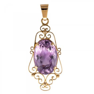 Amethyst Rose Gold Pendant