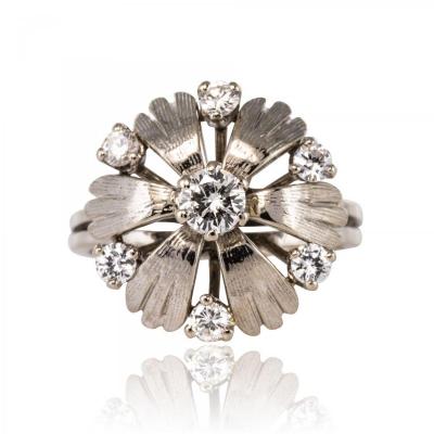 White Gold Diamonds Petals Ring