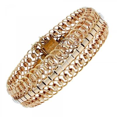 Yellow Gold Articulated Mesh Bracelet