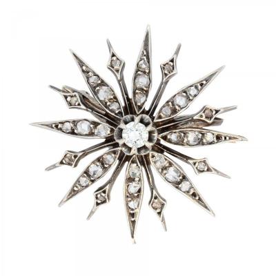 Old Diamond Snowflake Brooch