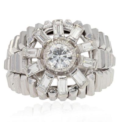 Baguette Diamonds Dome Ring