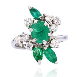 Vintage Emeralds And Diamonds Ring