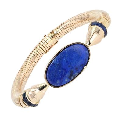 Tubogaz Lapis Lazuli And Sapphires Bracelet