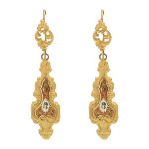 Antique Enamelled Earrings