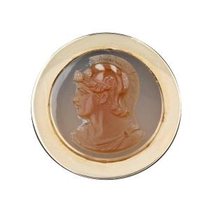 Cameo Ring On Old Agate