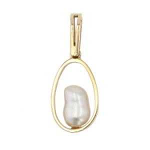 Gold Pendant And Its Baroque Pearl