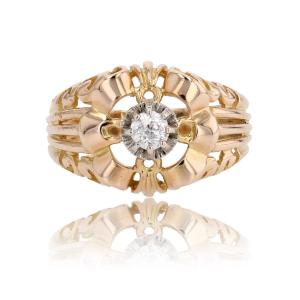 Vintage Openwork Gold And Diamond Ring