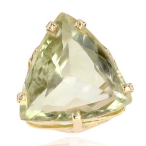 Lemon Quartz Ring And Its Vintage Gold Frame