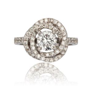 White Gold Flower Diamond Ring