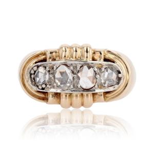 Rose Cut Diamond Tank Ring