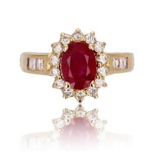 Ruby Diamonds Yellow Gold Ring