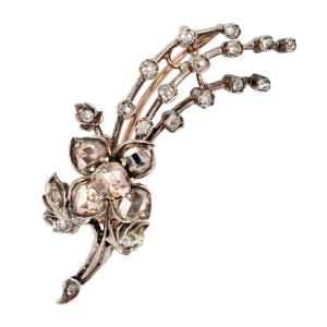 Old Flowery Branch Diamond Brooch