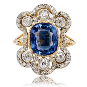 Antique Napoleon III Sapphire Diamond Ring