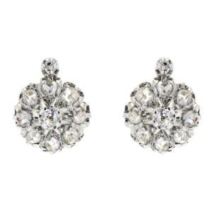 Antique Diamond Daisy Earrings