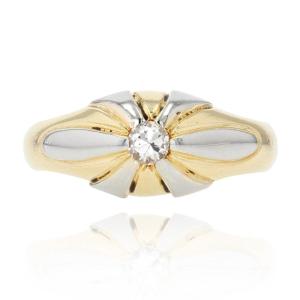 2 Gold Diamond Bangle Ring