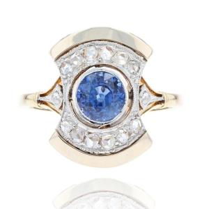 Antique Art Deco Sapphire Diamond Ring