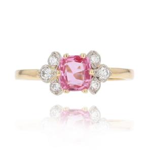 Fine Pink Sapphire And Diamond Ring