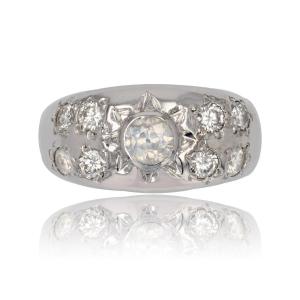 White Gold Diamond Bangle Ring