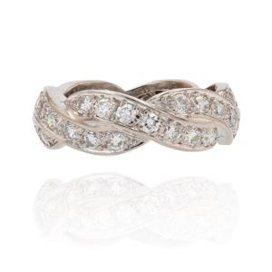 Intertwined Diamond Wedding Band