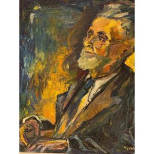  Post Impressionnist Portrait  Signed   Marie Jean Combier  Fr  Artist In Museum