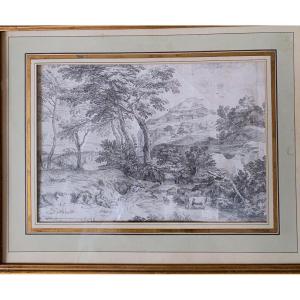 17th Century Print Shepherdess Near The Shepherd Playing Une Flute  Dated  Paris 1792