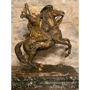 Bronze Sculpture Chryselephantine Jeanne Hachette By G. Abell