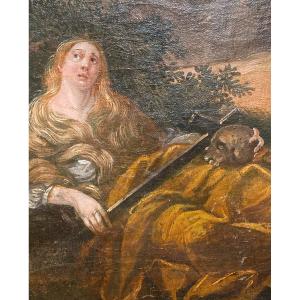 I7 Th Century  Painting  Of Mary Madgalèna  In Provence By Dick  Bleker 