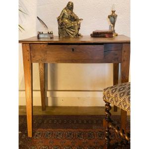Side Table - Chestnut Secretary With One Drawer, 18th Century