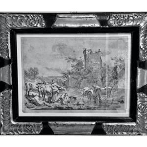 Pastoral Print By Nicolaes Berchem On Laid Paper #4