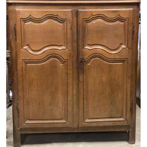18th Century Burgundy Solid Oak Low Kitchen Cabinet