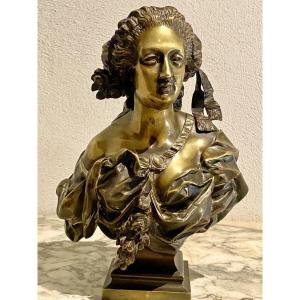 Bronze Bust Of A Female 1878 19th Century Signed Lavalette