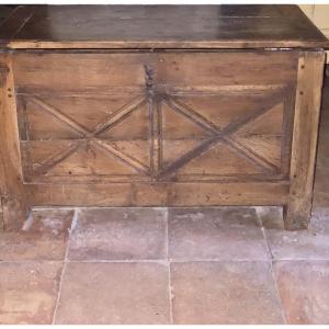 Rustic 17th-century Kitchen Chest With A Two-panel Front  