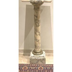 Marble And Bronze Collonne Ormulu Calacatta Arabesco Napoleon III 1860 Swivel Top