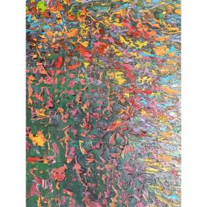  Large Post-impressionist 20th Century Oil Painting Spring Whirlwind Signed Mashajeva