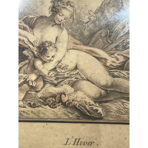 Print XVIII l'Hiver By Jean Baptiste Huet 1745-1811