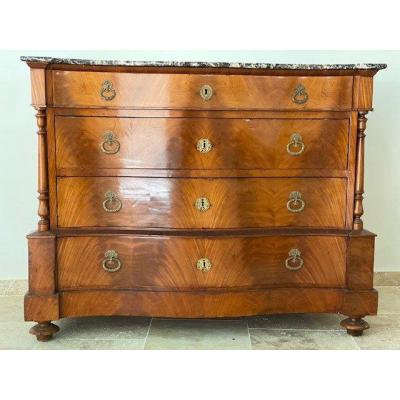 Mahogany And Flamed Mahogany Veneer Bidemeier Commode