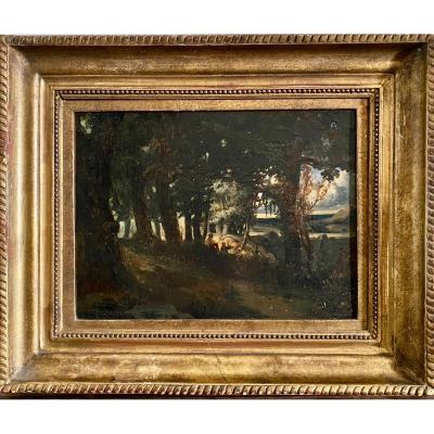 Orientalist Painting Framed By Prosper Marilhat 1811 -1847