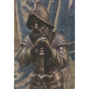 Bronze On Foot Of 52 Cm Of A Mercenary In Armor From The XVI