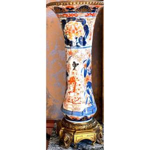 Paire Vases  Imari Japonais   Epoque   Napoléon III     Sur Base   En Bronze Doré Or Fin 