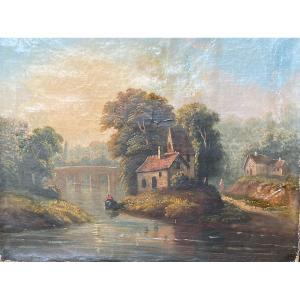 Landscape   Of The 18th  Century     In The Style Of  François  Boucher