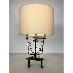 6 Lights Wrought Iron Candlestick. French Work. Circa 1950