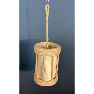 Rope Lantern. French Work By Adrien Audoux & Frida Minet. Circa 1950