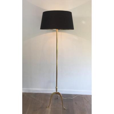 Neoclassical Style Brass Floor Lamp. French. Circa 1940